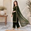 Parrot Stitched Pakistani Velvet Suit USA Parrot Stitched Pakistani Velvet Suit USA