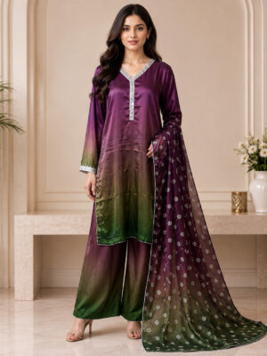 Plum Pakistani Silk Suit USA Plum Pakistani Silk Suit USA