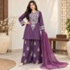Purple Dhanak Pakistani Suit USA Purple Dhanak Pakistani Suit USA