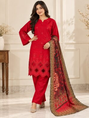 Red Wholesale Pakistani Lawn Suit Red Wholesale Pakistani Lawn Suit