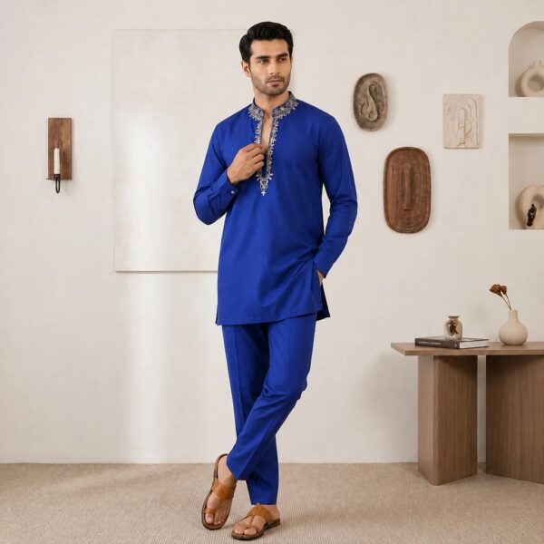 Royal Blue kurta pajama for wedding (2) Royal Blue kurta pajama for wedding