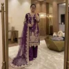 Royal Purple Pakistani Chiffon Suit USA Royal Purple Pakistani Chiffon Suit USA