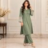 Saga Green Dhanak Pakistani Suit USA (2) Saga Green Dhanak Pakistani Suit USA