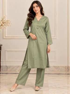 Saga Green Dhanak Pakistani Suit USA Saga Green Dhanak Pakistani Suit USA