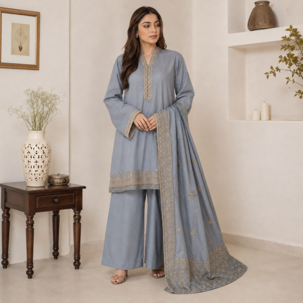 Slate Grey pakistani dhanak suit usa (2) Slate Grey pakistani dhanak suit usa