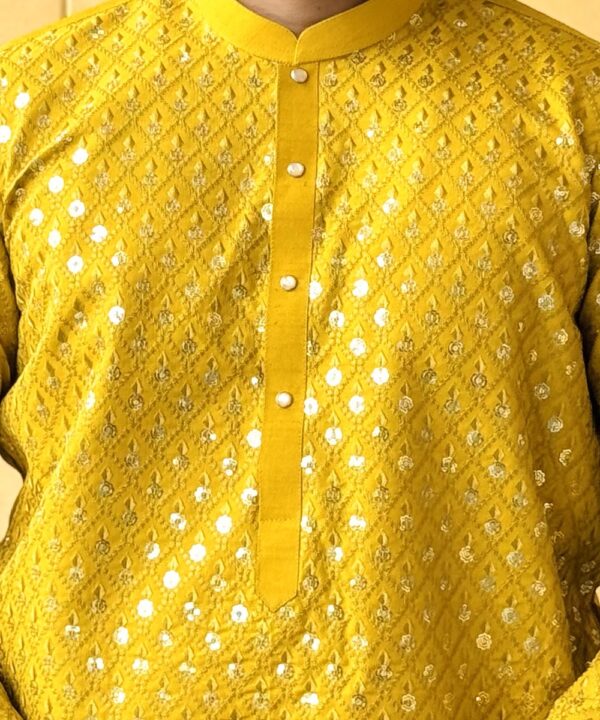 Yellow Kurta Pajama For Wedding Guest (2) Yellow Kurta Pajama For Wedding Guest